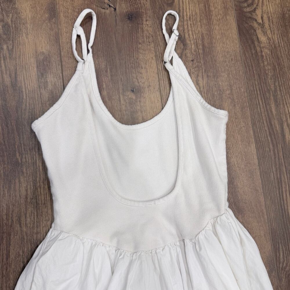 Free People Dylan White Scoop Back Cotton Midi Dress Size Medium - Picture 7 of 8